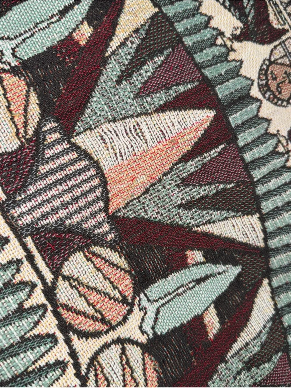 Egyptian theme Turquoise Brown lap Tapestry - crown crafts woven blanket